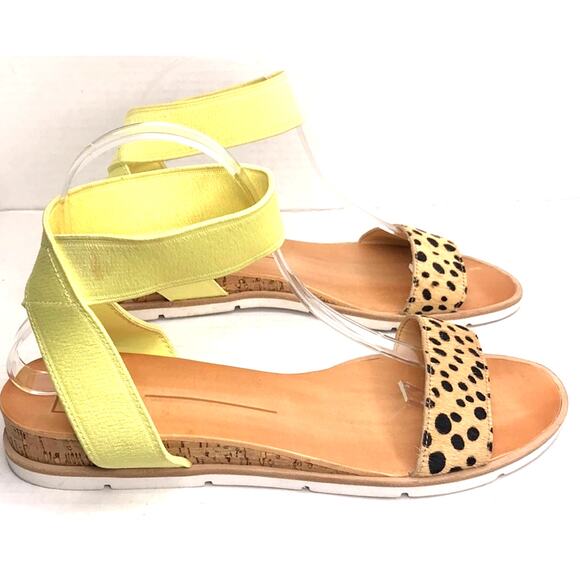 DOLCE VITA X ANTROPOLOGIE VIVIAN LEATHER AND TEXTILE SANDALS WOMENS SIZE 9.5M - Picture 5 of 11